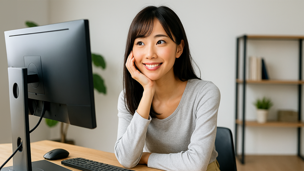 WEBデザインを勉強している女性