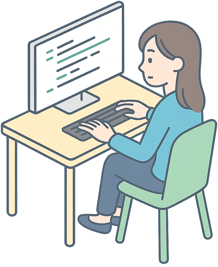 コーディングしているWEBデザイナー