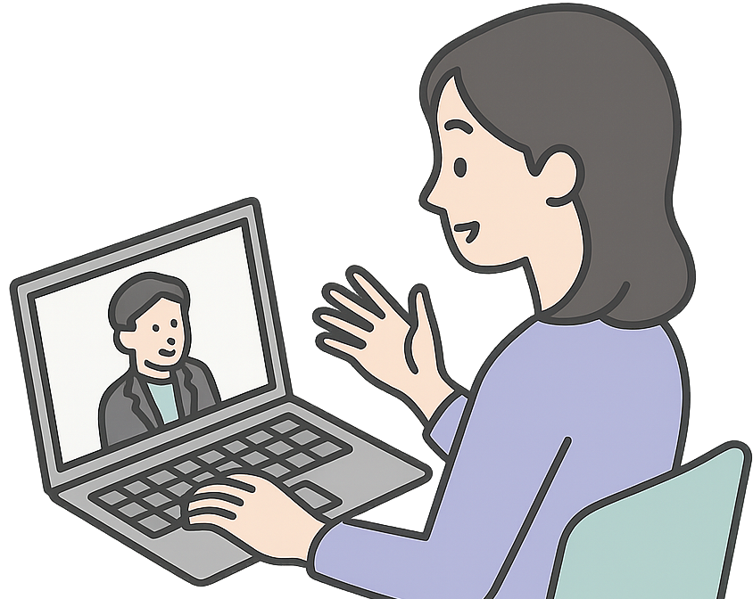 リモートで学習しているWEBデザイナー