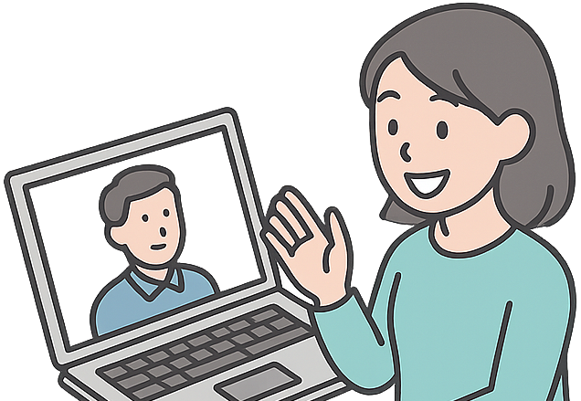 オンライン会議をしているWEBデザイナー
