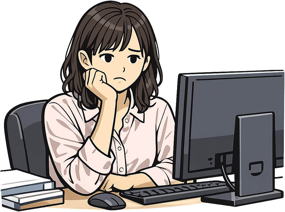 困っているWebデザイナーの女性