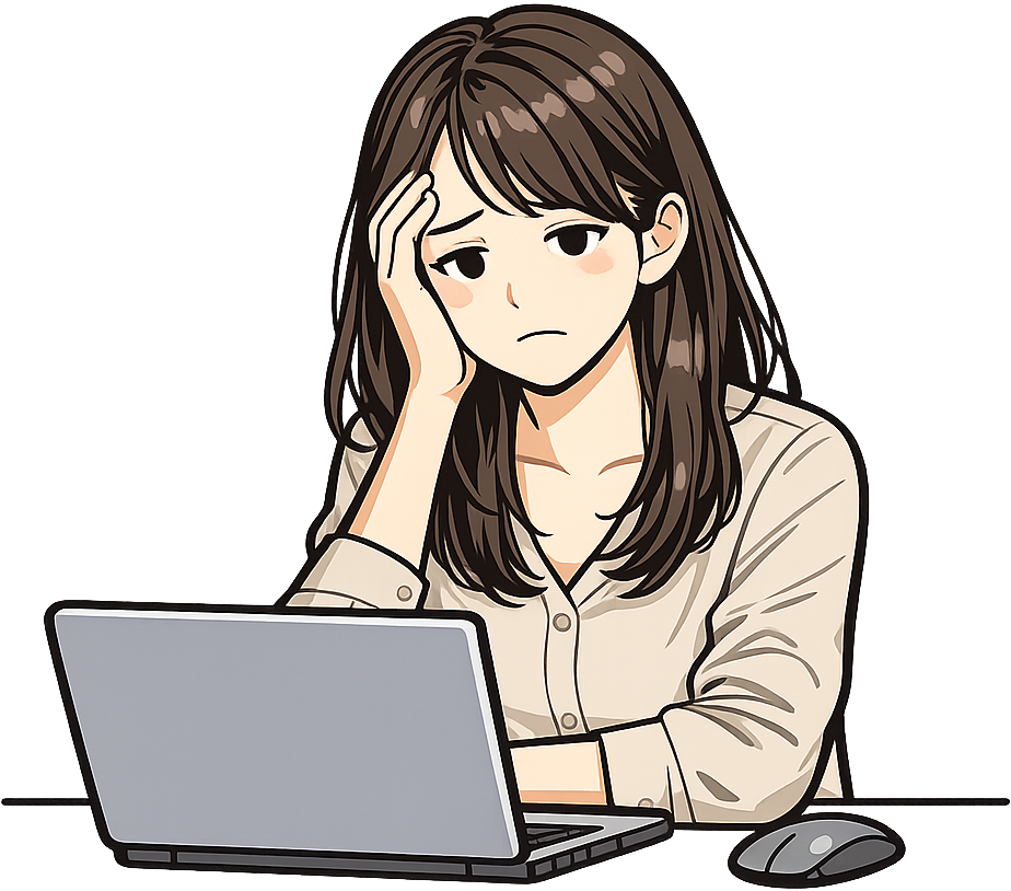 疲れているWebデザイナーの女性