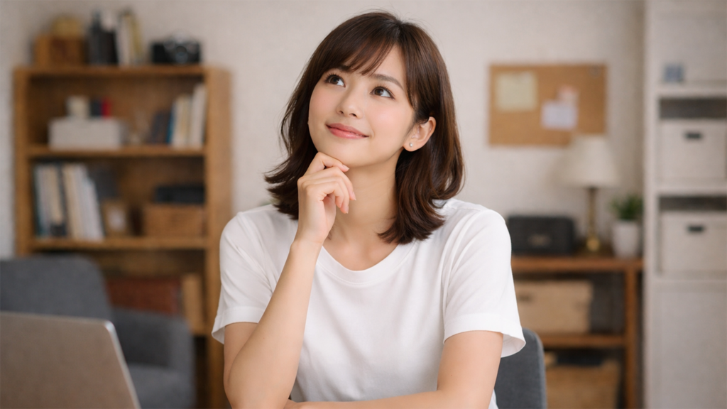 考えごとをしている女性