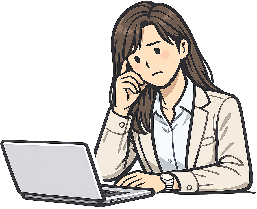 機械的な作業で停止してしまうイメージ