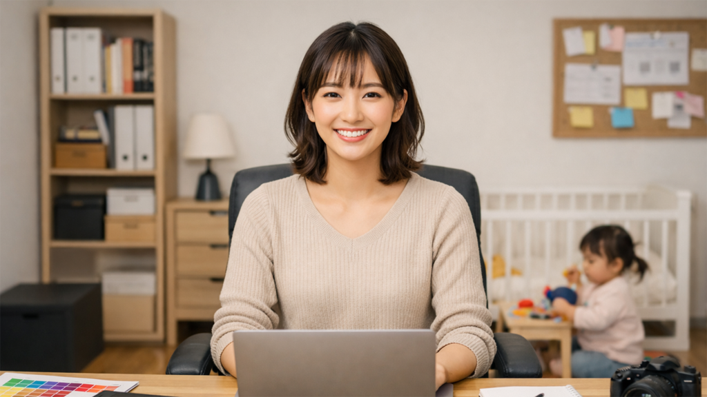 在宅ワークの女性