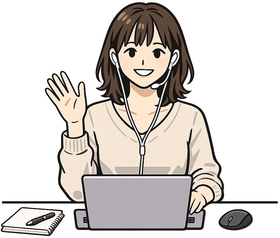 Web通話で打ち合わせをしている女性
