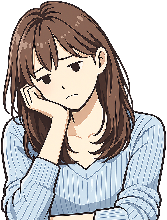 意欲がわかず、うなだれている女性