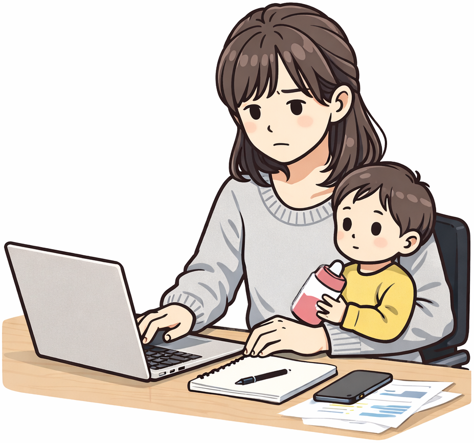 在宅で働いている女性