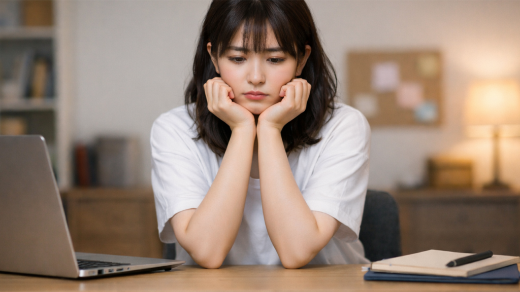 考えごとをしている女性