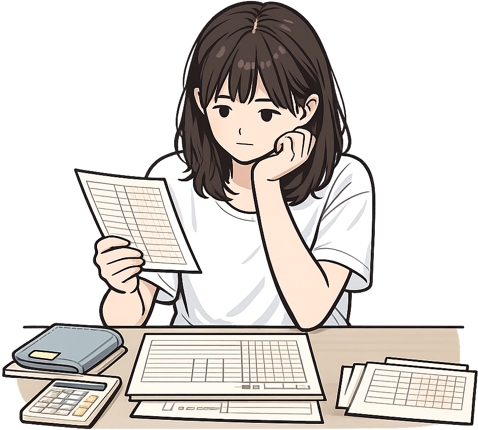 税金の計算をしている女性