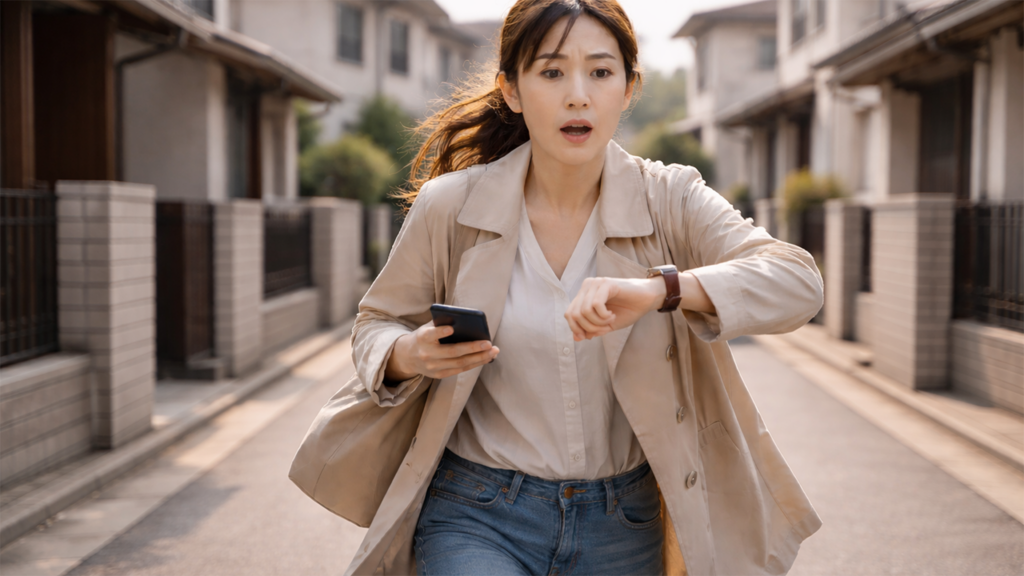 焦っている母親