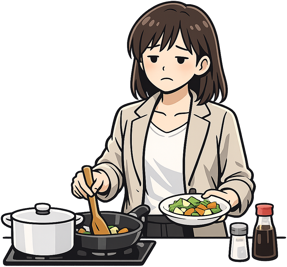 家事で疲れている女性