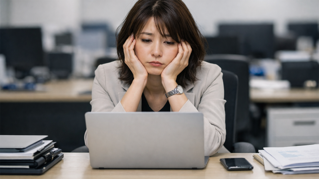 仕事と育児が両立できないで退職を考えている女性