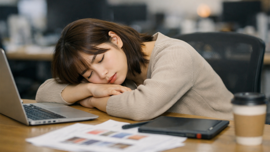 疲れ切っている女性