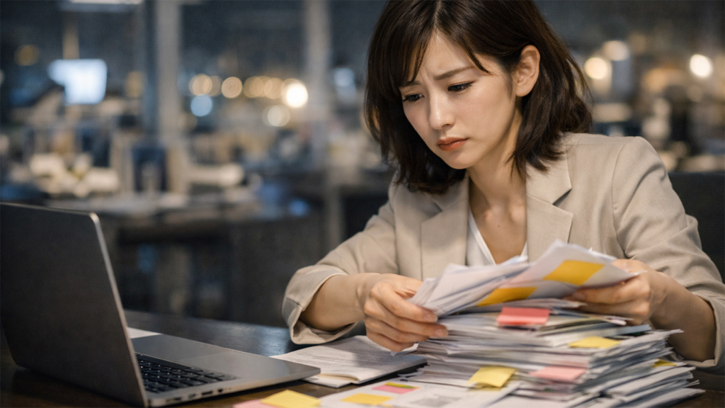 職場負担が重い女性