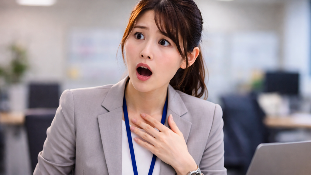 驚いている女性