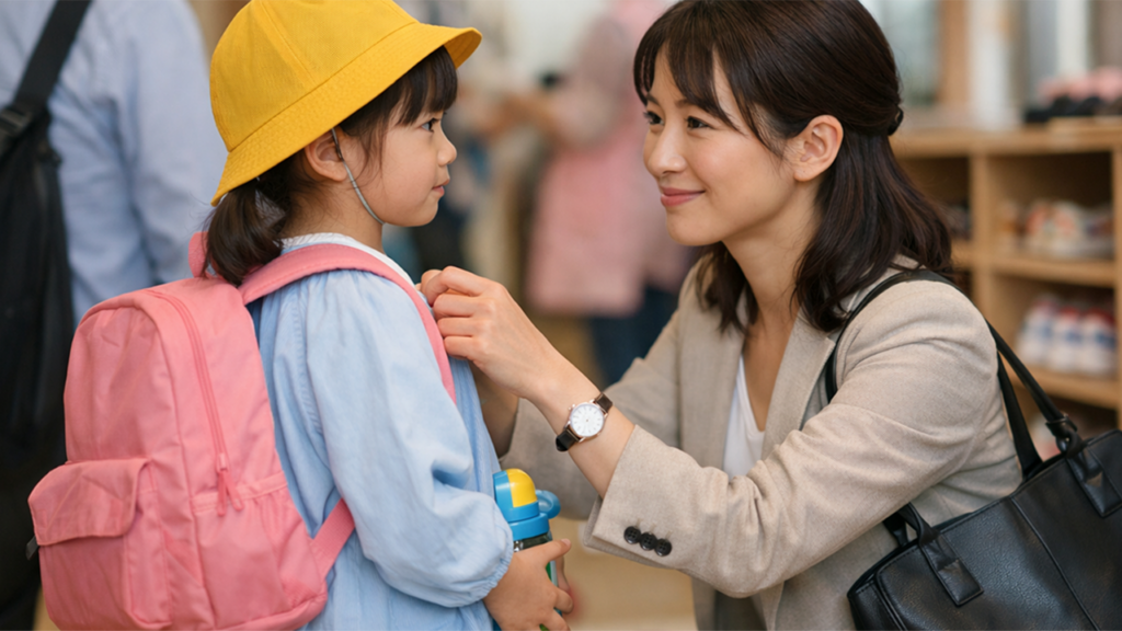 保育園見送りの風景